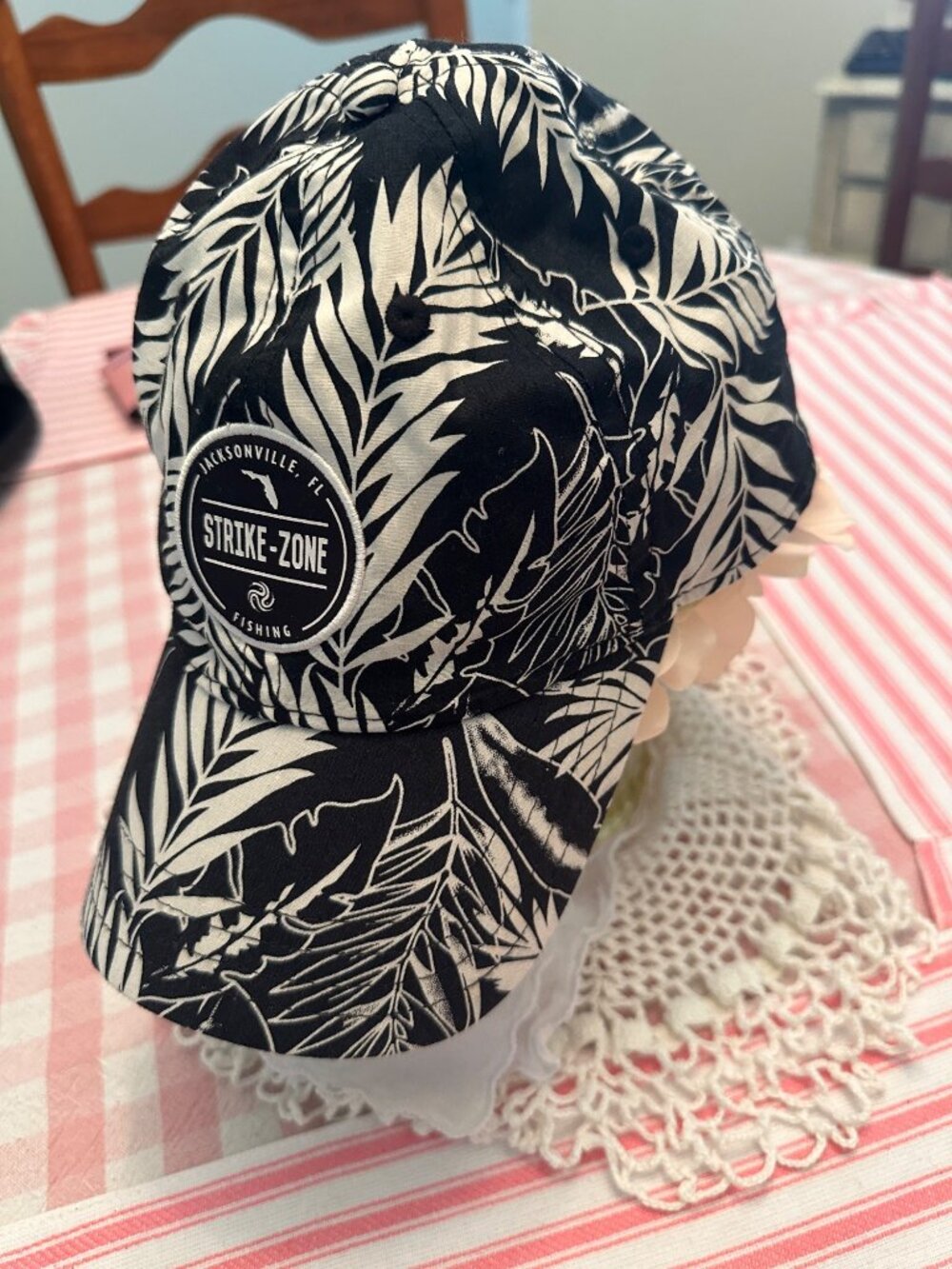 Strike Zone Fishing Jacksonville, FL Black and White Hawaiian Hat